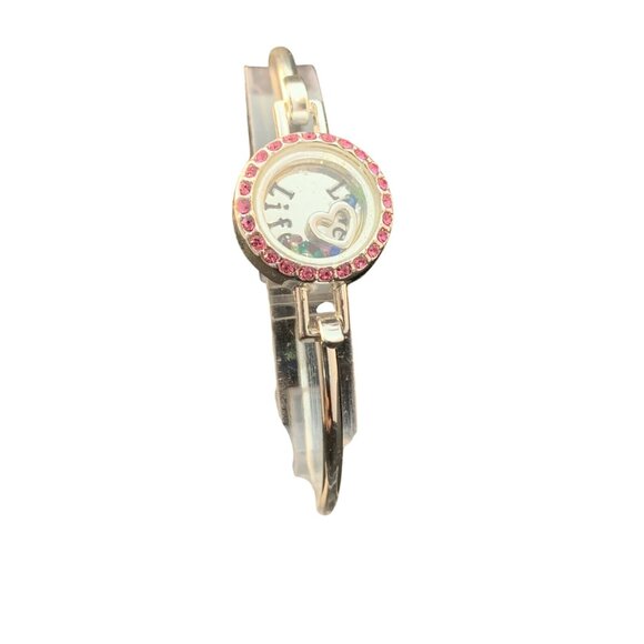 Avon Silver Tone Bangle Rhinestone Bracelet Many Blessings Love Life (1632-1-2) - Picture 3 of 6